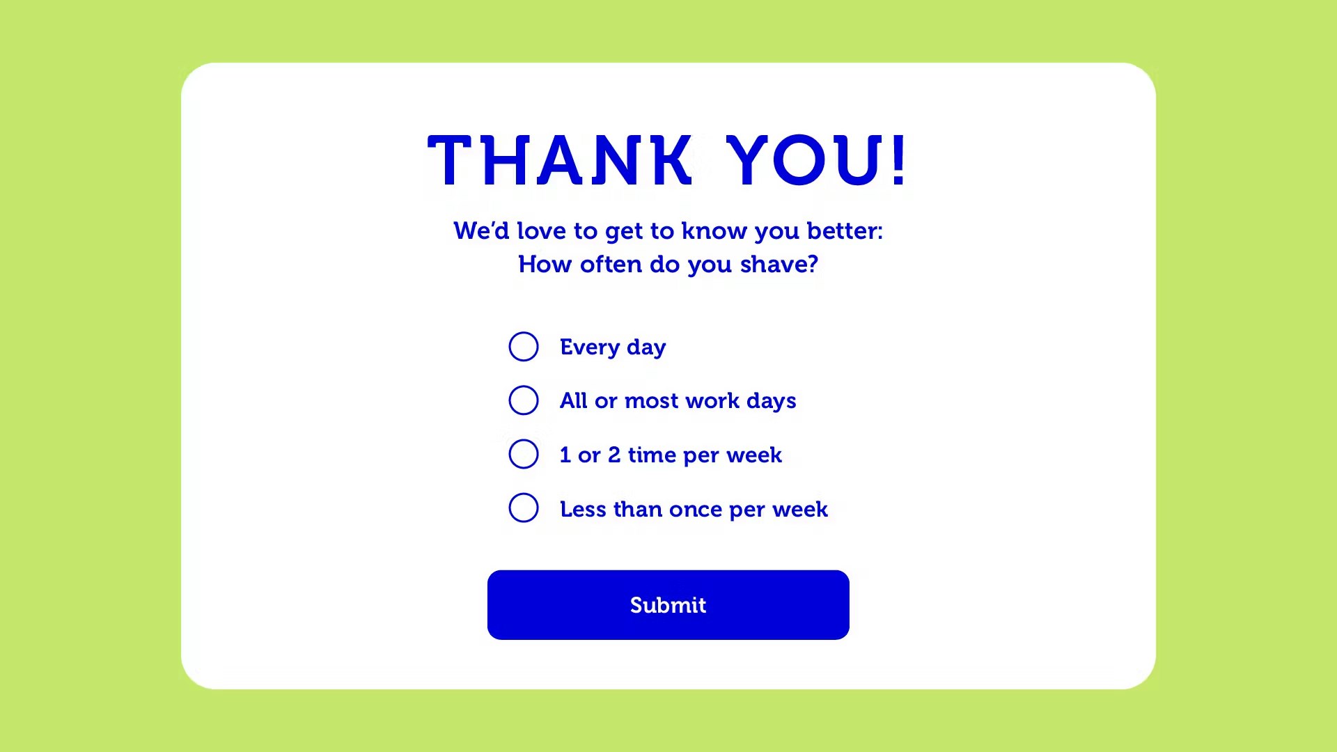 Thank you page Thank you page